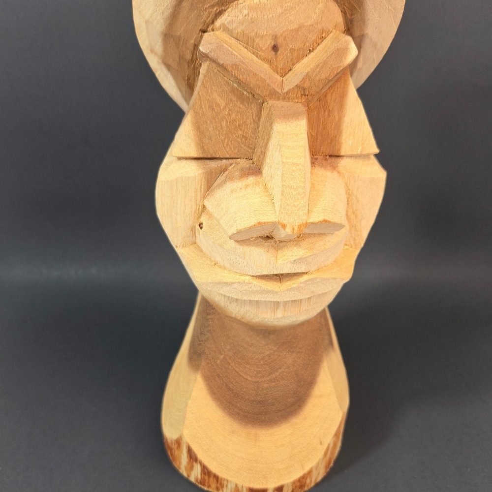 Vintage Winston Nassau Bahamas Hand Carved Wood Bust Sculpture Turban  13.5" - Picture 6 of 14